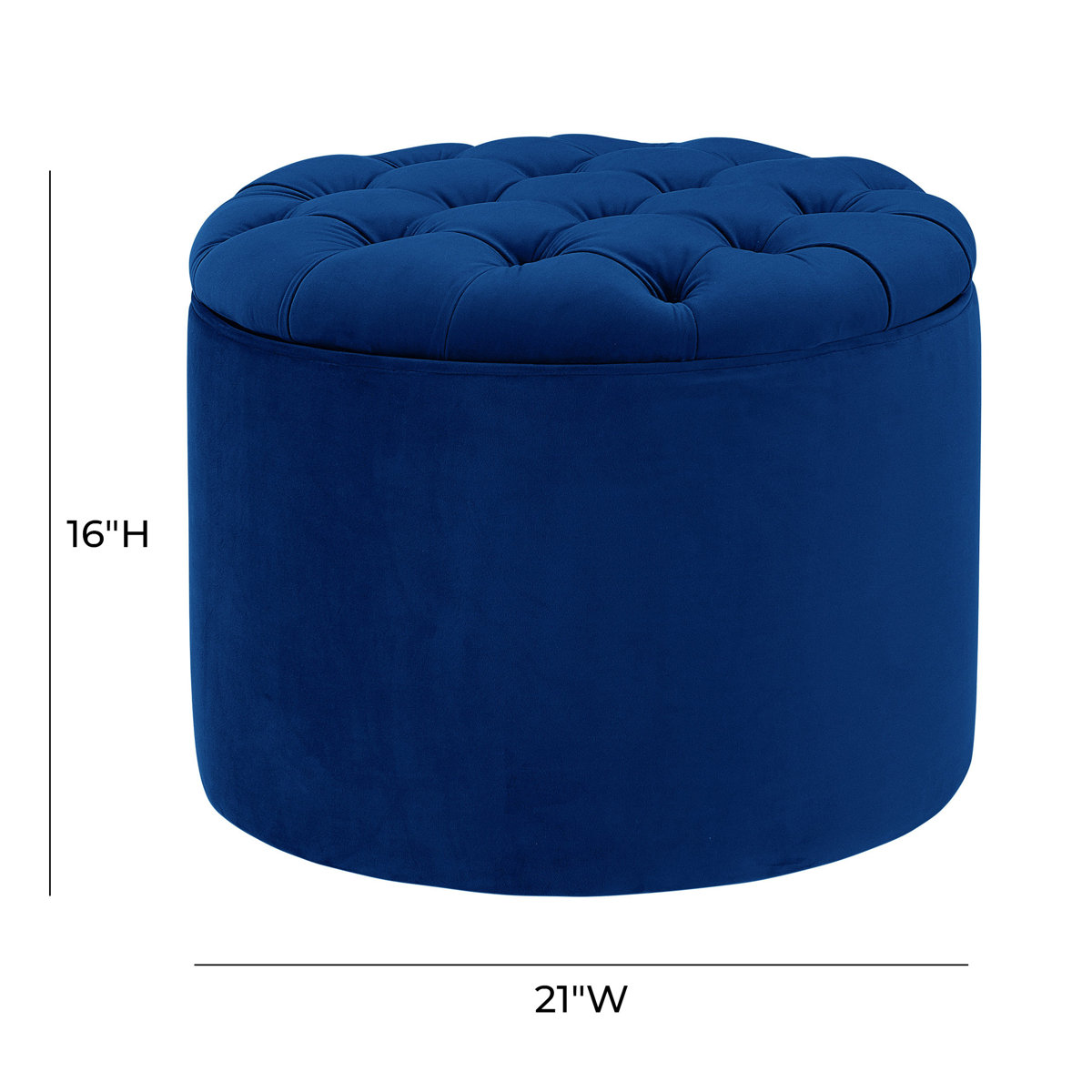 Kelly Clarkson Home Reims 21'' Wide Velvet Tufted Round Storage Ottoman ...